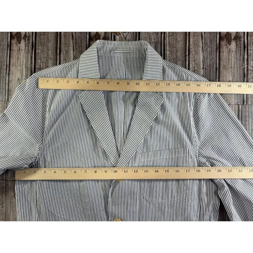 Todd Snyder Seersucker Striped Chore Blazer jacket sz M blue color white NWOT